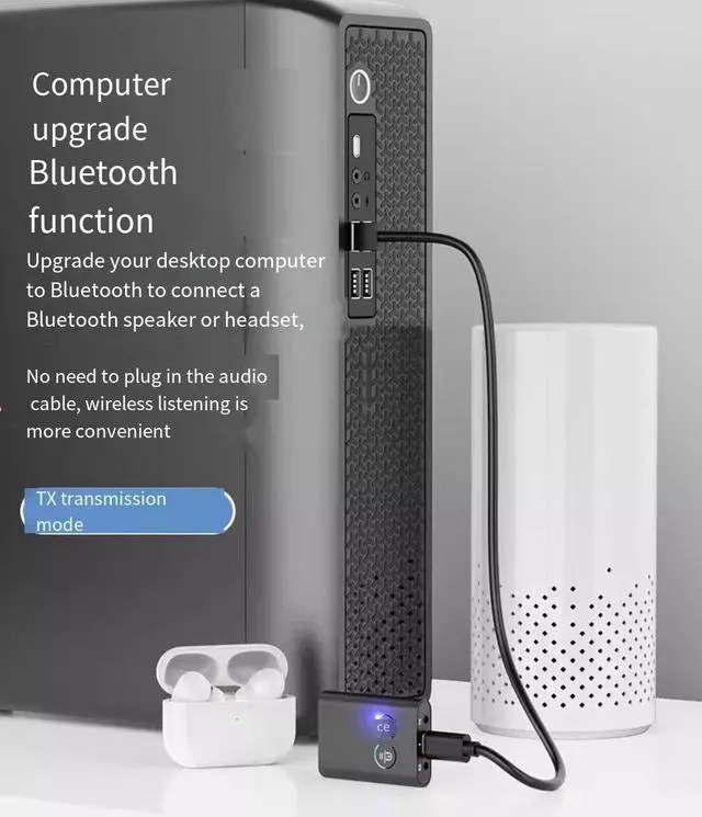 Alt view image 5 of 7 - Lossless Bluetooth 5.2 audio receiver and transmitter one-to-two support APTX 2-in-1 ultra-long battery life USB