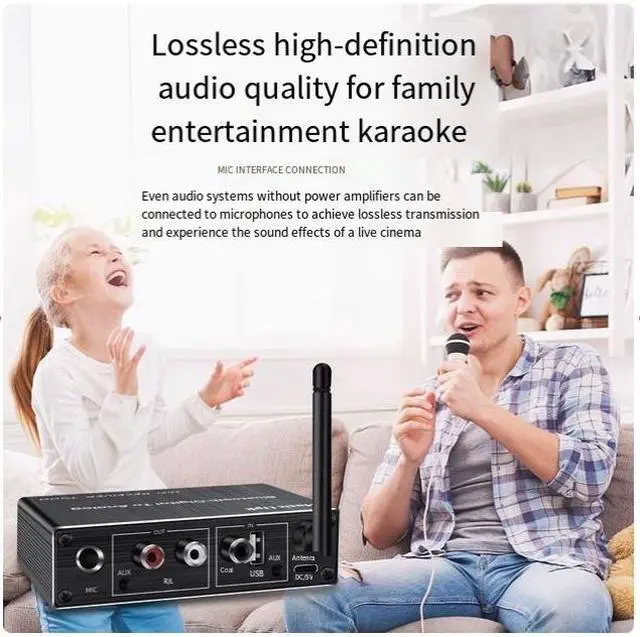 Alt view image 5 of 6 - 5.3 Bluetooth receiver Wireless Audio adapter to old-fashioned speaker amplifier dedicated 6.5 Microphone Karaoke tape Coaxial cable