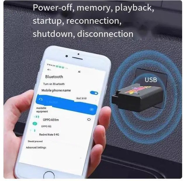 Alt view image 5 of 5 - USB car MP3, car Bluetooth 5.3 mini receiver, AAC lossless audio quality, call navigation, audio stereo