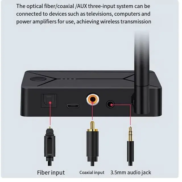 Alt view image 3 of 5 - Coaxial Bluetooth Audio Transmitter 5.0 Digital fiber Spdif TV Computer Bluetooth Headset adapter