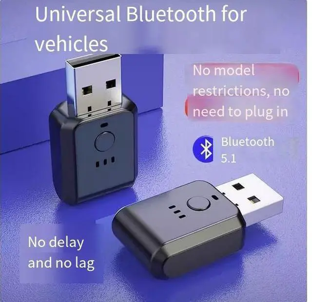 Alt view image 2 of 7 - Bluetooth 5.1 Wireless car universal usb Bluetooth receiver, lossless mp3 player, FM transmitter, music adapter converter