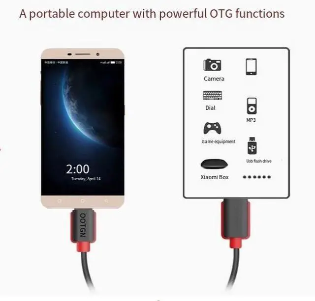 Alt view image 3 of 4 - The ONTEN Type-C to usb 3.0  female Android phone connection cable and data cable are suitable for mobile phones, computers and tablets White