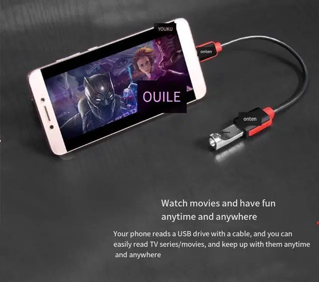 Alt view image 4 of 4 - The ONTEN Type-C to usb 3.0  female Android phone connection cable and data cable are suitable for mobile phones, computers and tablets White