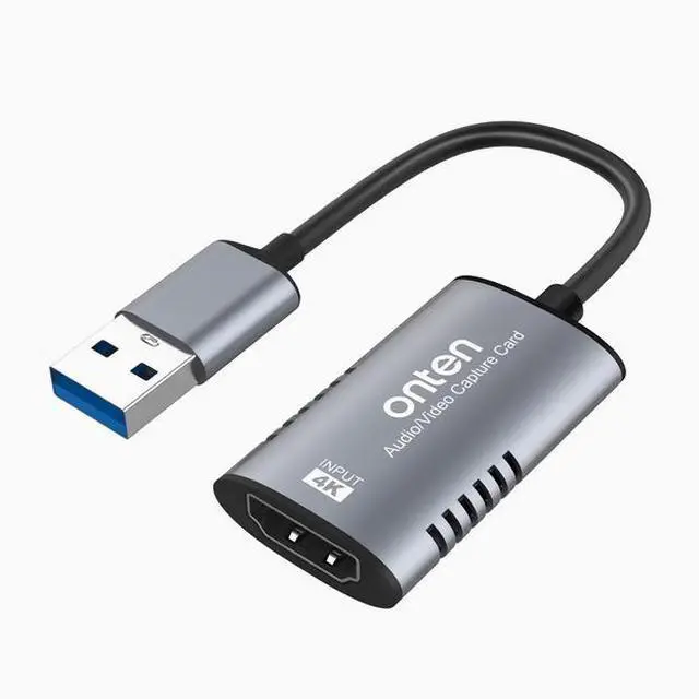 Main image of ONTEN 4K usb video capture card for live recording, HDMI 1080P high-definition camera, switch/PS4/xbox/NS game console, laptop camera, Nintendo video, DSLR, mobile phone 4