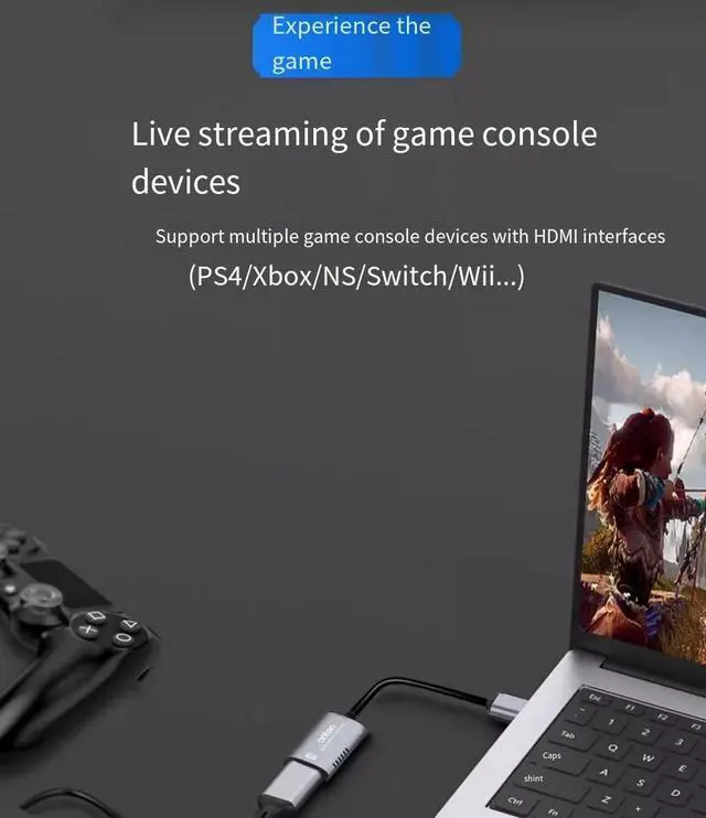 Alt view image 6 of 6 - ONTEN 4K usb video capture card for live recording, HDMI 1080P high-definition camera, switch/PS4/xbox/NS game console, laptop camera, Nintendo video, DSLR, mobile phone 4