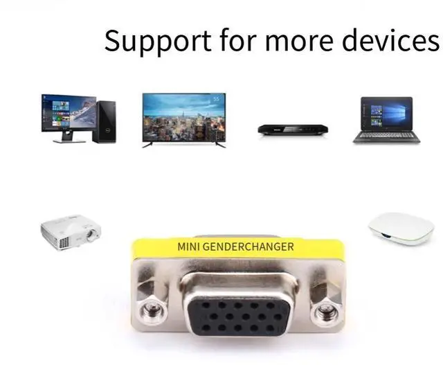 Alt view image 2 of 3 - ONTEN VGA adapter, mother-to-female straight-through dual female head, VGA mother-to-female to busbar extension head, 15-hole to 15-hole conversion head