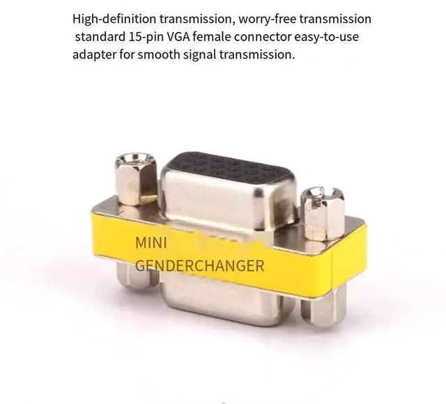 Alt view image 3 of 3 - ONTEN VGA adapter, mother-to-female straight-through dual female head, VGA mother-to-female to busbar extension head, 15-hole to 15-hole conversion head