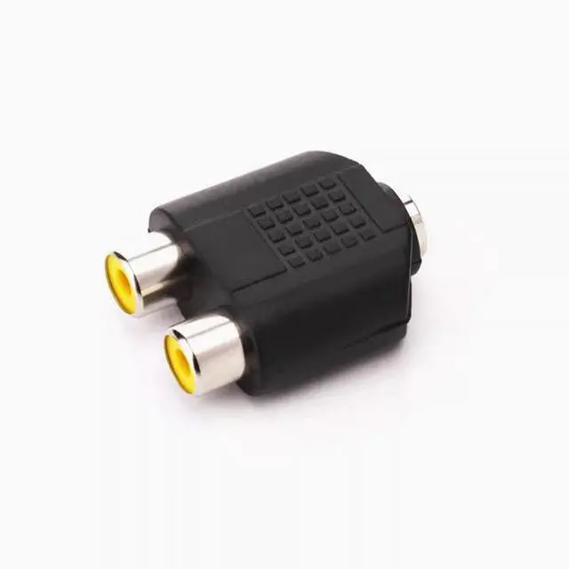 Alt view image 2 of 4 - ONTEN audio adapter AV left and right channel female to double lotus female 1:2 3.5mm female -2RCA female adapter