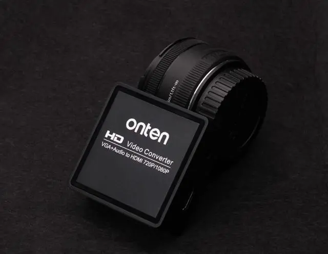 Alt view image 2 of 6 - ONTEN VGA master to HDMI master converter 1080p laptop connect TV projector adapter and 1.5-meter HDMI cable