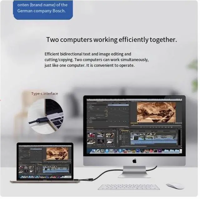Alt view image 4 of 6 - ONTEN USB copy cable, male-to-male, notebook data transfer and sharing, keyboard and mouse connection cable, two USB data cables, PC-to-computer data cable, transmission cable