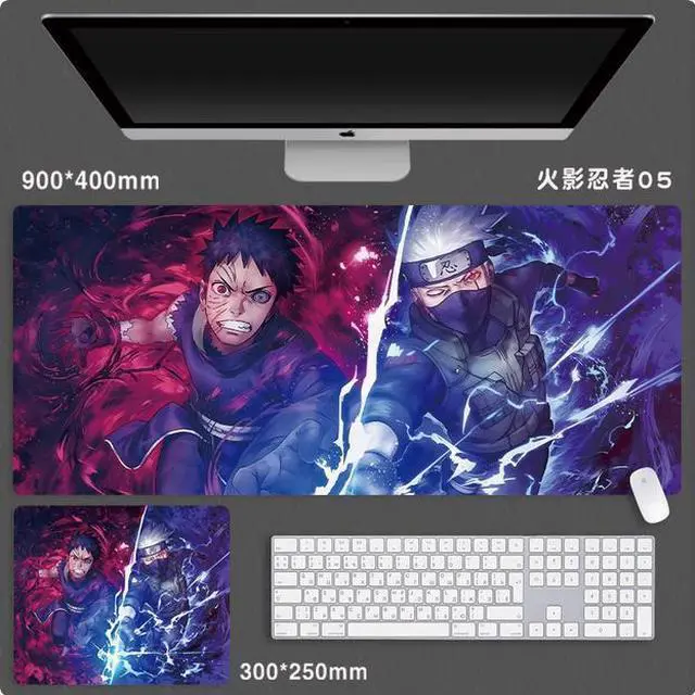 Main image of Anime NARUTO mouse pad Extended Gaming Mouse Pad with Stitched Edges, Large Mouse pad with Non-Slip Rubber Base for Work & Gaming, Office & Home 800*300mm