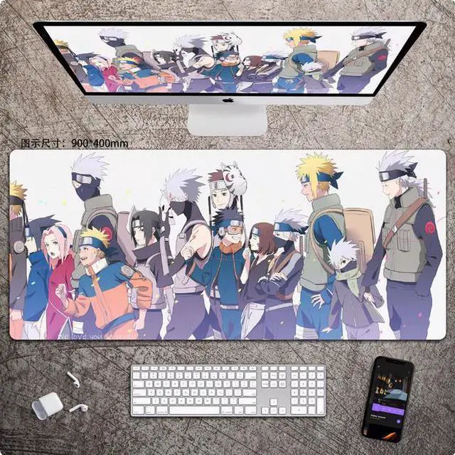 Main image of Anime NARUTO mouse pad Extended Gaming Mouse Pad with Stitched Edges, Large Mouse pad with Non-Slip Rubber Base for Work & Gaming, Office & Home 900*400mm