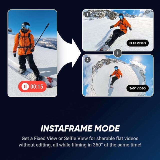 Alt view image 5 of 7 - Insta360 X5 - Waterproof 8K 360° Action Camera, Leading Low Light, Invisible Selfie Stick Effect, Rugged and Replaceable Lens, 3-Hour Battery, Built-in Wind Guard, Stabilization, Triple AI Chip Design