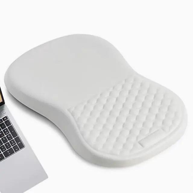 Main image of Ergonomic Joint Wrist Support Mouse Pad with Memory Foam Cushion Massage Bump, Carpal Tunnel Pain Relief Mousepad Slope Design for Wrist Rest, 11.8x7.9 in,  white