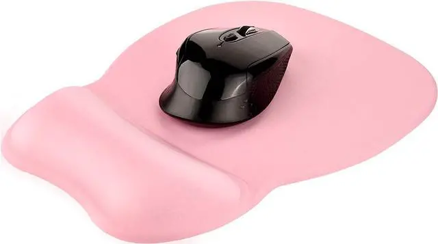 Alt view image 5 of 5 - EooCoo Ergonomic Mouse Pad with Wrist Support, Mousepad with Memory Foam Wrist Rest and Non-Slip Base for Computer, Cafe, Home & Office, 9.64 x 8.26 in Office Desk Accessories Cute Pink