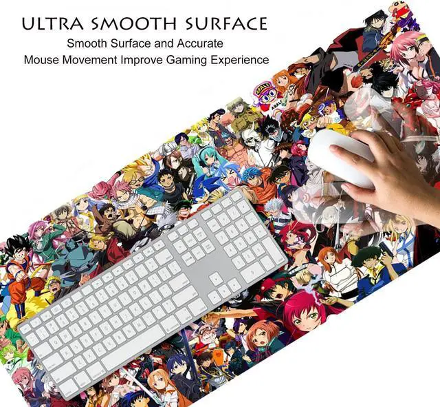 Alt view image 3 of 7 - Extended Large Gaming Mouse Pad, Full Desk Keyboard Mouse Pad, XXL Bigmouse Pad with Anime, Waterproof and Anti-Skid for Office Desk Decor (31.5×11.8×0.1 inch)