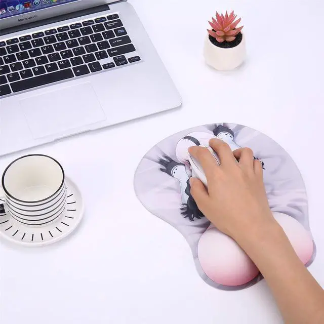 Alt view image 4 of 4 - 2B PP Anime Mouse Pads with Wrist Rest Gaming 3D Mousepads 2Way Skin