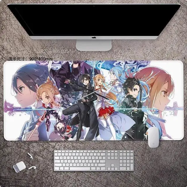 Main image of Sword Art Online   anime mouse pad Extended Gaming Mouse Pad with Stitched Edges Large Mouse pad with Non-Slip Rubber  Base for Work & Gaming, Offi ce & Home, 900*400mm