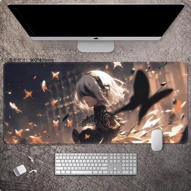 Main image of NieR:Automata 2B mouse pad Extended Gaming Mouse Pad with Stitched Edges Large Mouse pad with Non-Slip Rubber Base for Work & Gaming, Offi ce & Home, 900*400mm