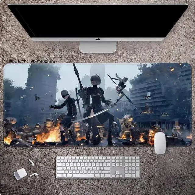 Main image of NieR:Automata 2B mouse pad Extended Gaming Mouse Pad with Stitched Edges Large Mouse pad with Non-Slip Rubber Base for Work & Gaming, Offi ce & Home, 900*400mm