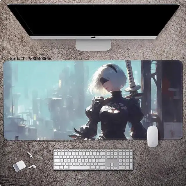 Main image of NieR:Automata 2B mouse pad Extended Gaming Mouse Pad with Stitched Edges Large Mouse pad with Non-Slip Rubber Base for Work & Gaming, Offi ce & Home, 900*400mm