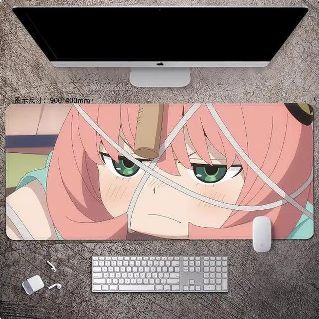 Main image of SPY×FAMILY Anya anime mouse pad Extended Gaming Mouse Pad with Stitched Edges Large Mouse pad with Non-Slip Rubber Base for Work & Gaming, Offi ce & Home, 900*400mm