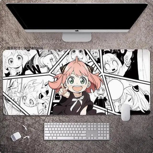 Main image of SPY×FAMILY Anya anime mouse pad Extended Gaming Mouse Pad with Stitched Edges Large Mouse pad with Non-Slip Rubber Base for Work & Gaming, Offi ce & Home, 900*400mm