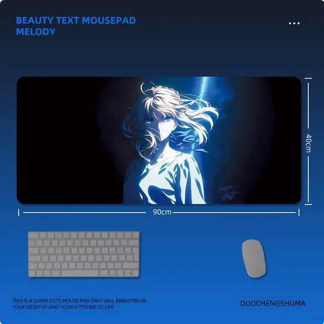 Main image of FATE Saber anime mouse pad Extended Gaming Mouse Pad with Stitched Edges Large Mouse pad with Non-Slip Rubber Base for Work & Gaming, Offi ce & Home, 900*400mm