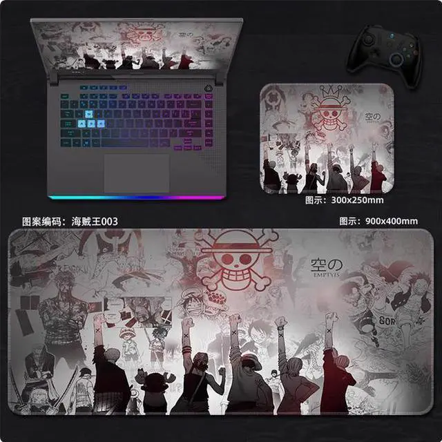 Main image of One Piece anime mouse pad Extended Gaming Mouse Pad with Stitched Edges Large Mouse pad with Non-Slip Rubber Base for Work &  Gaming, Offi ce & Home, 300*250mm