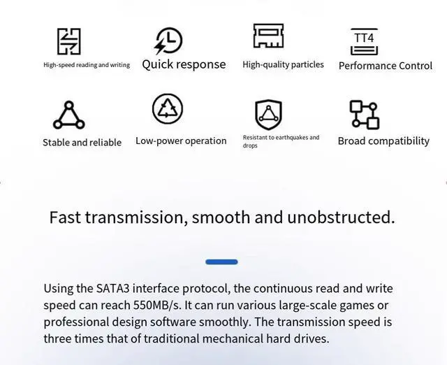 Alt view image 4 of 6 - Goldendisk MSATA 3.0SSD enterprise-level solid-state drive with a read speed of 550MB/S, desktop server hard drive, Changjiang granules  2TB