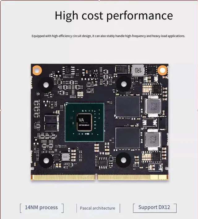Alt view image 5 of 6 - Goldendisk Nvidia GT1030 graphics card MXM with 2GB of video memory, GDDR5 low power consumption of 30W, compatible with motherboards