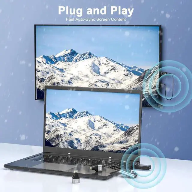 Alt view image 2 of 7 - Mini Portable Wireless HDMI Transmitter and Receiver 4K, Plug & Play, 1080P HD Output Wireless HDMI Extender Support 2.4/5GHz for Streaming Video/Audio from Laptop,PC,Smart phone to HDTV/Projector