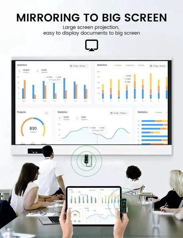 Alt view image 4 of 7 - Wireless HDMI Transmitter and Receiver, Support Type-C 3.1 USBC Port Smartphone/Tablet/Laptop, Plug and Play, Portable Wireless HDMI Extender Kit for Streaming Video/Audio to HDTV/Projector/Monitor