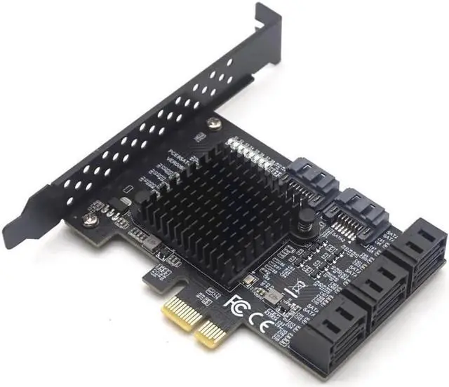 Main image of GOLDENDISK 8 Ports SATA 3.0 to PCIe Expansion Card PCI Express 8 SATA Adapter 8 Port SATA 3 Converter with Heat Sink 88SE9215 Chip for HDD