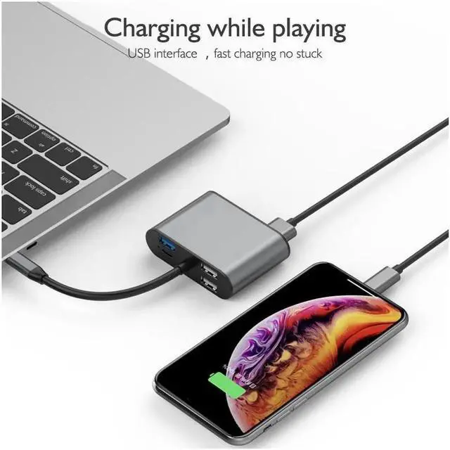 Alt view image 7 of 7 - 8 in 1 USB-C / Type-C to 3 USB 3.0 + USB-C / Type-C + HDMI + VGA Interfaces HUB Adapter with Micro SD Card Slot & 3.5mm AUX