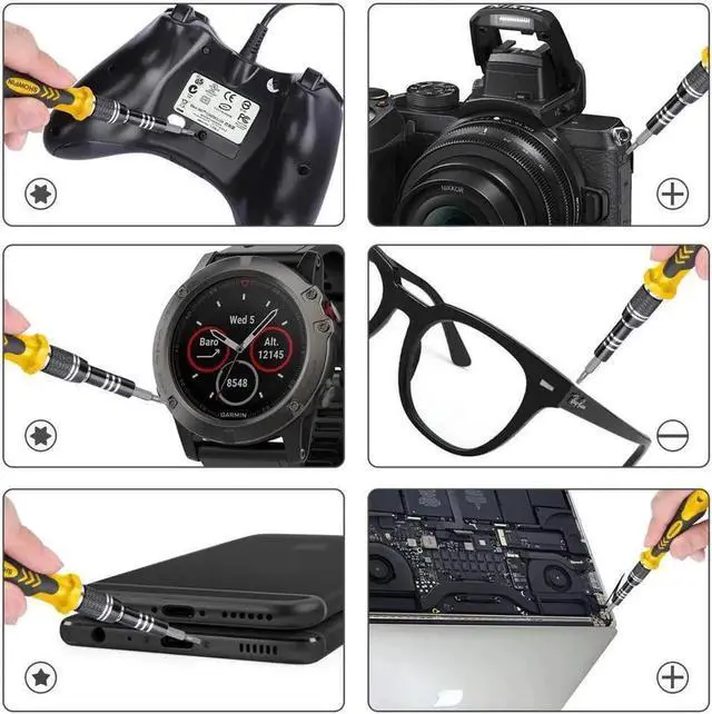 Alt view image 4 of 7 - Computer Repair Kit, 122 in 1 Magnetic Laptop Screwdriver Kit, Precision Screwdriver Set, Small Impact Screw Driver Set with Case for Computer, Laptop, PC, for iPhone, Watch,Hand Tools Yellow