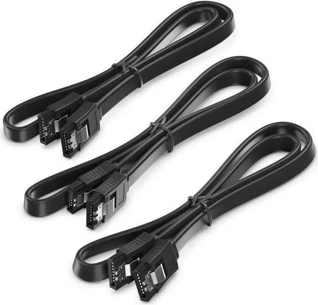 Alt view image 2 of 6 - SATA Cable III 10 Pack 6Gbps Straight HDD SDD Data Cable with Locking Latch 16 Inch(40cm) for SATA HDD, SSD, CD Driver, CD Writer