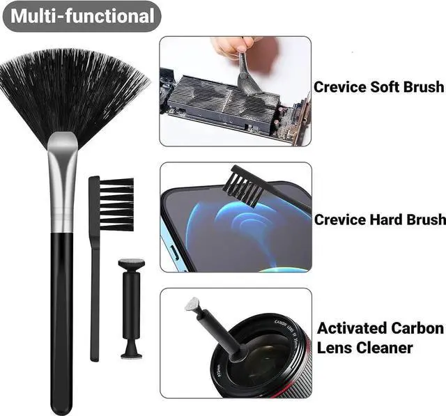 Alt view image 5 of 7 - 18 in 1 Electronic Cleaner Kit, Earbuds Laptop Computer Keyboard Cleaners Camera Earphone Clean Set, Tablet and Screen Dust Brush for MacBook PC Soft Sweep, Swipe Spray Bottle