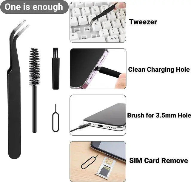 Alt view image 3 of 7 - 18 in 1 Electronic Cleaner Kit, Earbuds Laptop Computer Keyboard Cleaners Camera Earphone Clean Set, Tablet and Screen Dust Brush for MacBook PC Soft Sweep, Swipe Spray Bottle