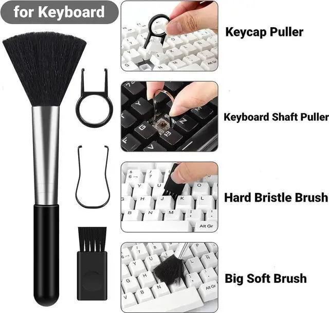 Alt view image 4 of 7 - 18 in 1 Electronic Cleaner Kit, Earbuds Laptop Computer Keyboard Cleaners Camera Earphone Clean Set, Tablet and Screen Dust Brush for MacBook PC Soft Sweep, Swipe Spray Bottle