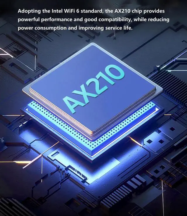 Alt view image 3 of 7 - WiFi 6E AX210 NGW Wireless Card, Expand to Tri-Band 6GHz/5GHz/2.4GHz M.2 NGFF Wireless Bluetooth 5.3, AX210 WiFi Chip, Includes Ipex Cable, 8dBi Antennas and Brackets Support Windows 10/11(64 bit)