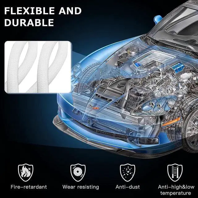 Alt view image 4 of 7 - White Cable Sleeve Cover, 6.6ft - Telescopic Adjustable, Cord Management System for Desk PC TV Computer Projector Wires Protection and Organization, Home, Theater and Office etc,White