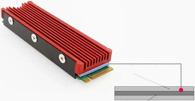 Alt view image 7 of 7 - M.2 NVMe Heatsink for SM951 SM961 950PRO XP9410 M.2 SSD Cooling Heatsink - Black, Support Playstaion 5 Cooling