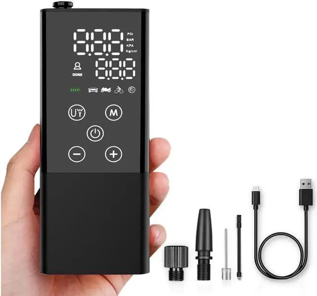 Main image of Portable Air Compressor Cordless Tire Inflator, Rechargeable Handheld 150 PSI Tire Inflator Car Air Pump with LED Flash Light, 4000mAh Battery, Auto Stop