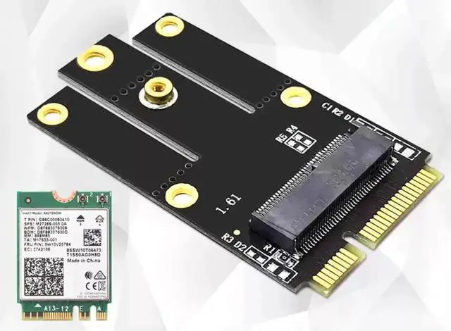 Alt view image 2 of 2 - M.2 NGFF / Key E Card to mPCIe (PCIe+USB) Adapter For Laptop Desktop mPCIe slot