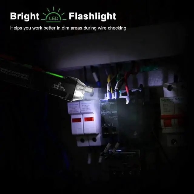 Alt view image 4 of 7 - Voltage Tester/Non-Contact Voltage Tester with Dual Range AC 12V-1000V/48V-1000V, Live/Null Wire Tester, Electrical Tester with LCD Display, Buzzer Alarm, Wire Breakpoint Finder-Red