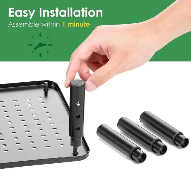 Alt view image 6 of 7 - 2 Pack Desktop Riser, 3 Height Adjustable Monitor Stands for 2 Monitors, PC, Computer, Printer, iMac, Desktop Monitor Stand with Ventilated Platform for Airflow