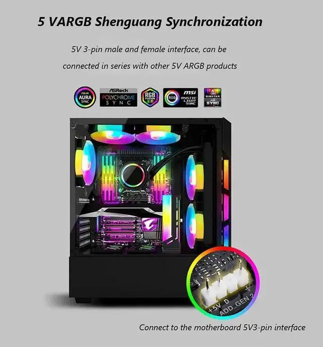 Alt view image 6 of 7 - CM-GH2 Vertical GPU Support Bracket Colorful 5V A-RGB Bracket Computer Graphics Video Card Stand GPU Holder White