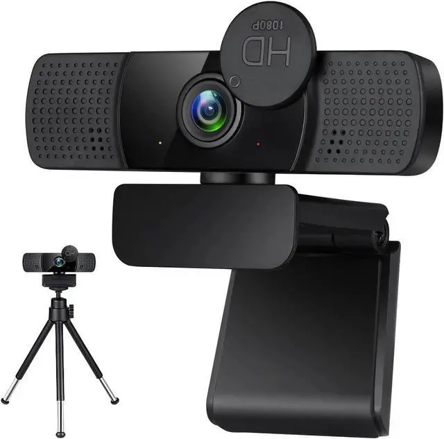 Main image of Tw8 Webcam with Microphone, 1080P Full HD Computer Camera for PC with Cover, Expandable Tripod, USB Web Camera with Cover for Video Calls, Streaming, Skype, Zoom, Teleconference