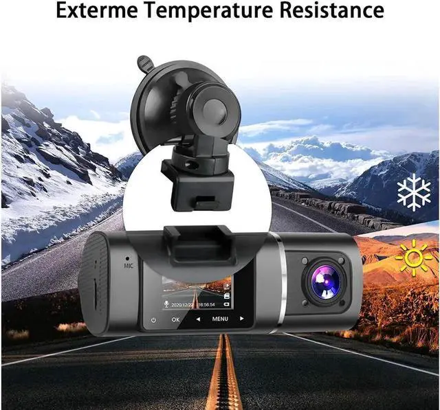 Alt view image 2 of 6 - Dual Dash Cam Hardwire Kit Included FHD 1080p+1080p Front Inside Cabin Car Camera Driving Recorder with Infrared Night Vision WDR G-Sensor Loop Recording for Taxi Rideshare